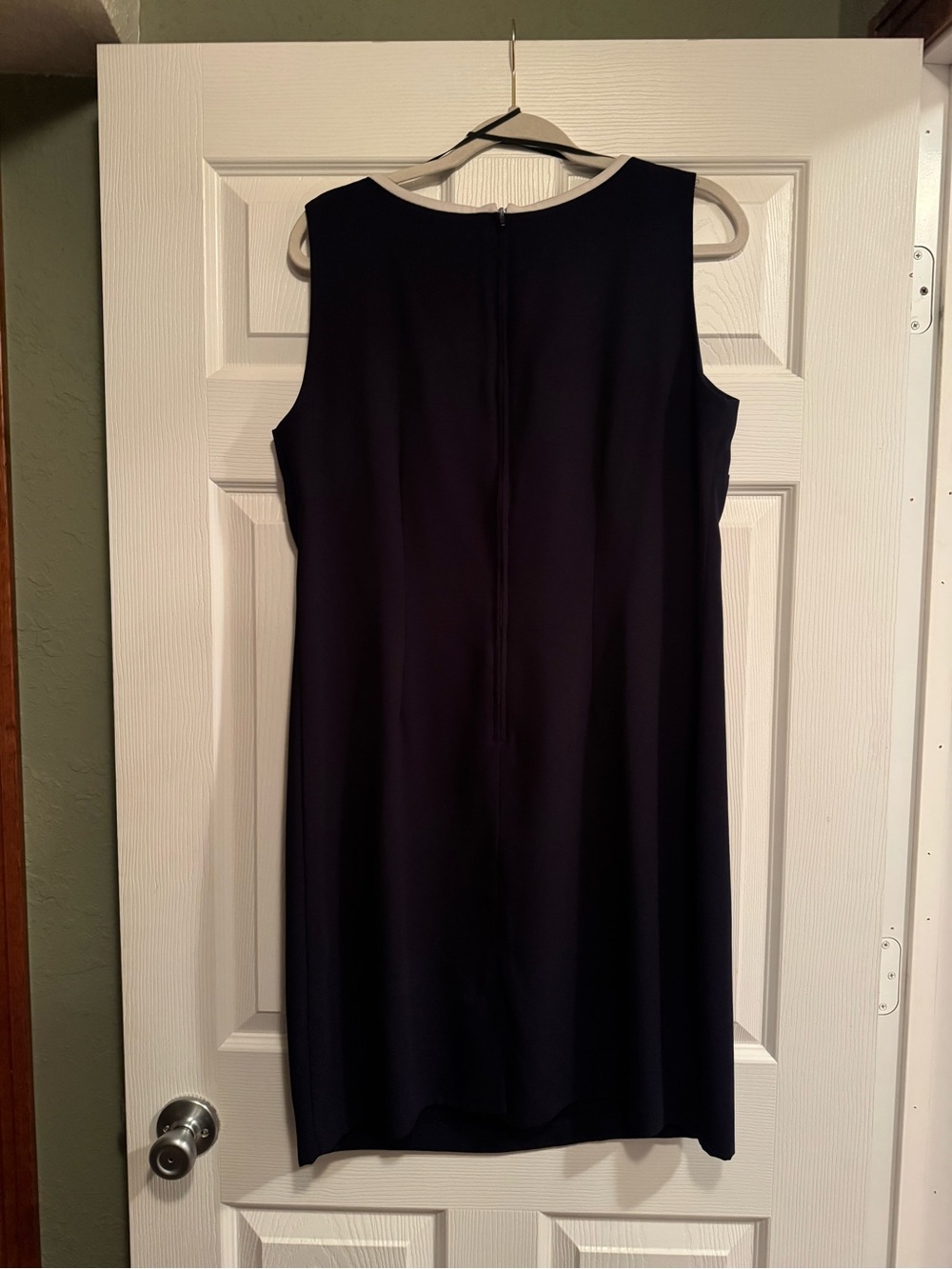 Danny & Nicole 2piece Navy Blue & White Sheath Midi Dress with Jacket - Picture 10 of 12